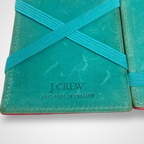 J CREW Inside Out Small Magic Wallet Credit Card Holder Genuine Leather Red Teal - Picture 7 of 7